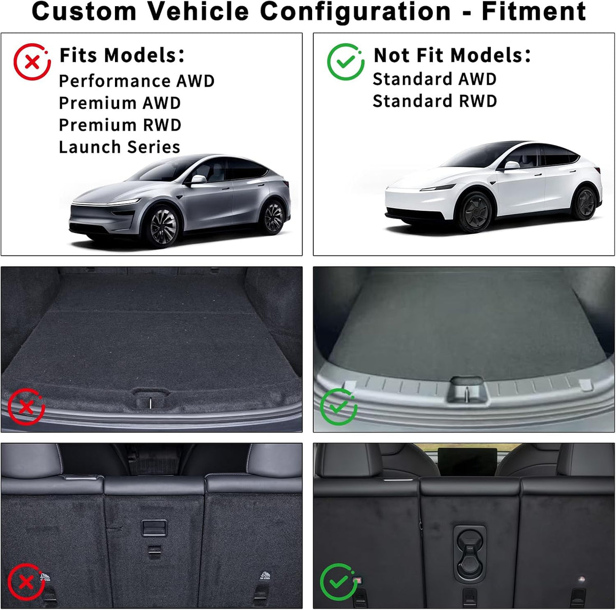 Tesla Model Y Juniper Trunk Mats Set 2026 2025（Only Fit Standard）