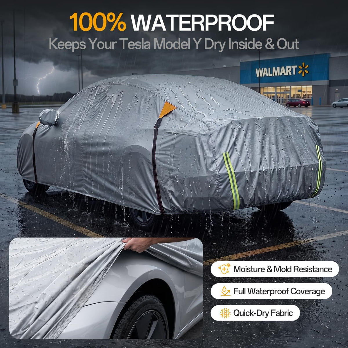 Tesla Model Y Car Cover 2020–2026, 100% Waterproof All-Weather