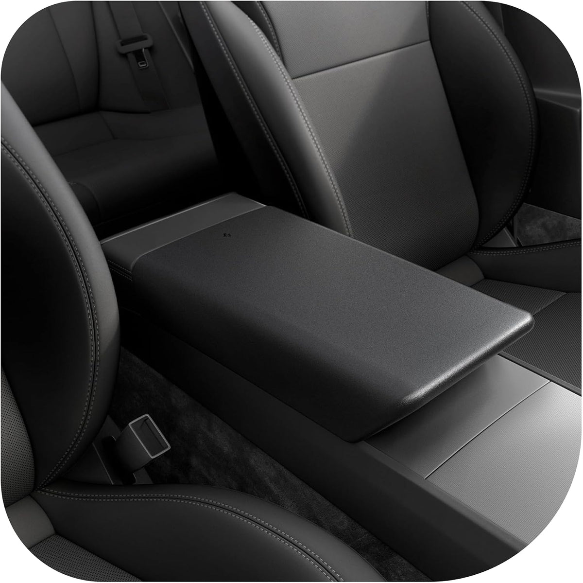 Armrest Cover for Tesla Model Y Juniper & YL & 3 Highland - Black