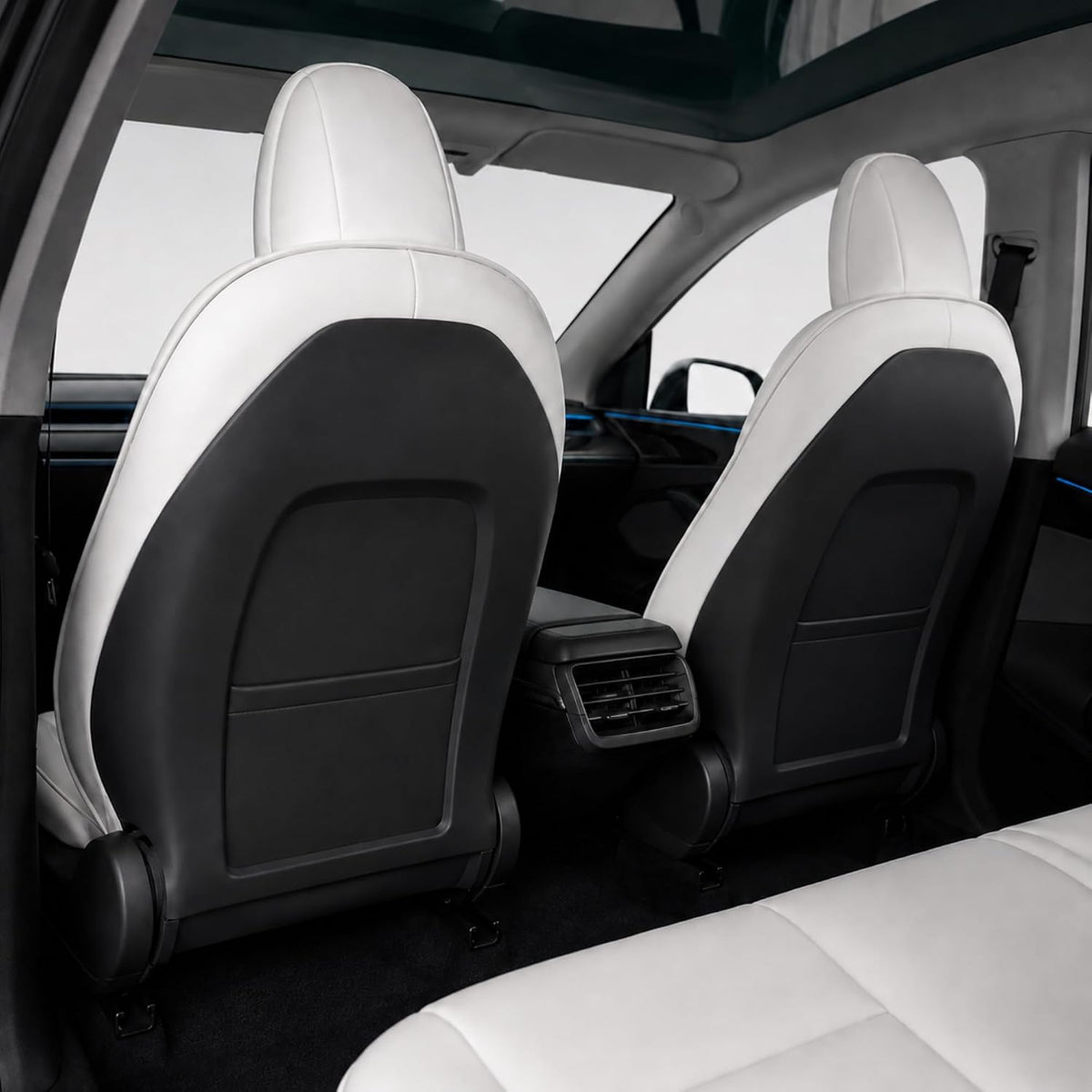 Tesla Model Y Seat Cover 2025 2026 Full Set (Half‑Pack White)