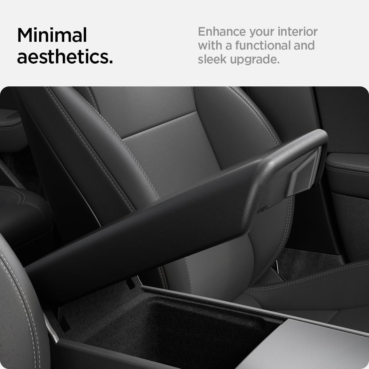 Armrest Cover for Tesla Model Y Juniper & YL & 3 Highland - Black