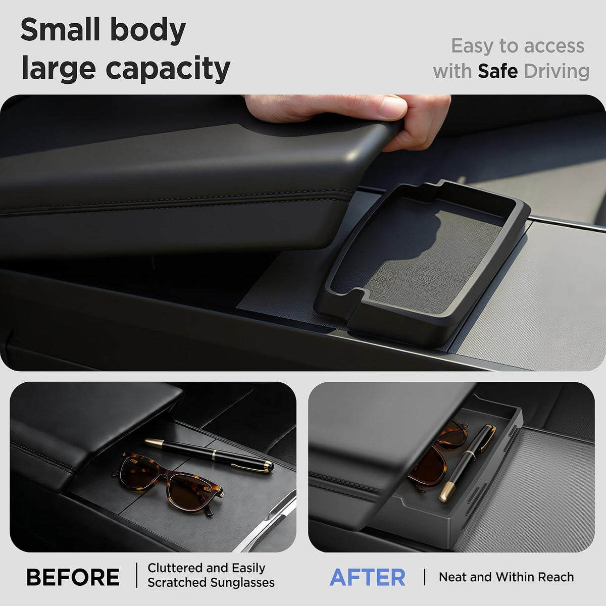 8PCS Console Organizer for Tesla Model Y/3 Accessories