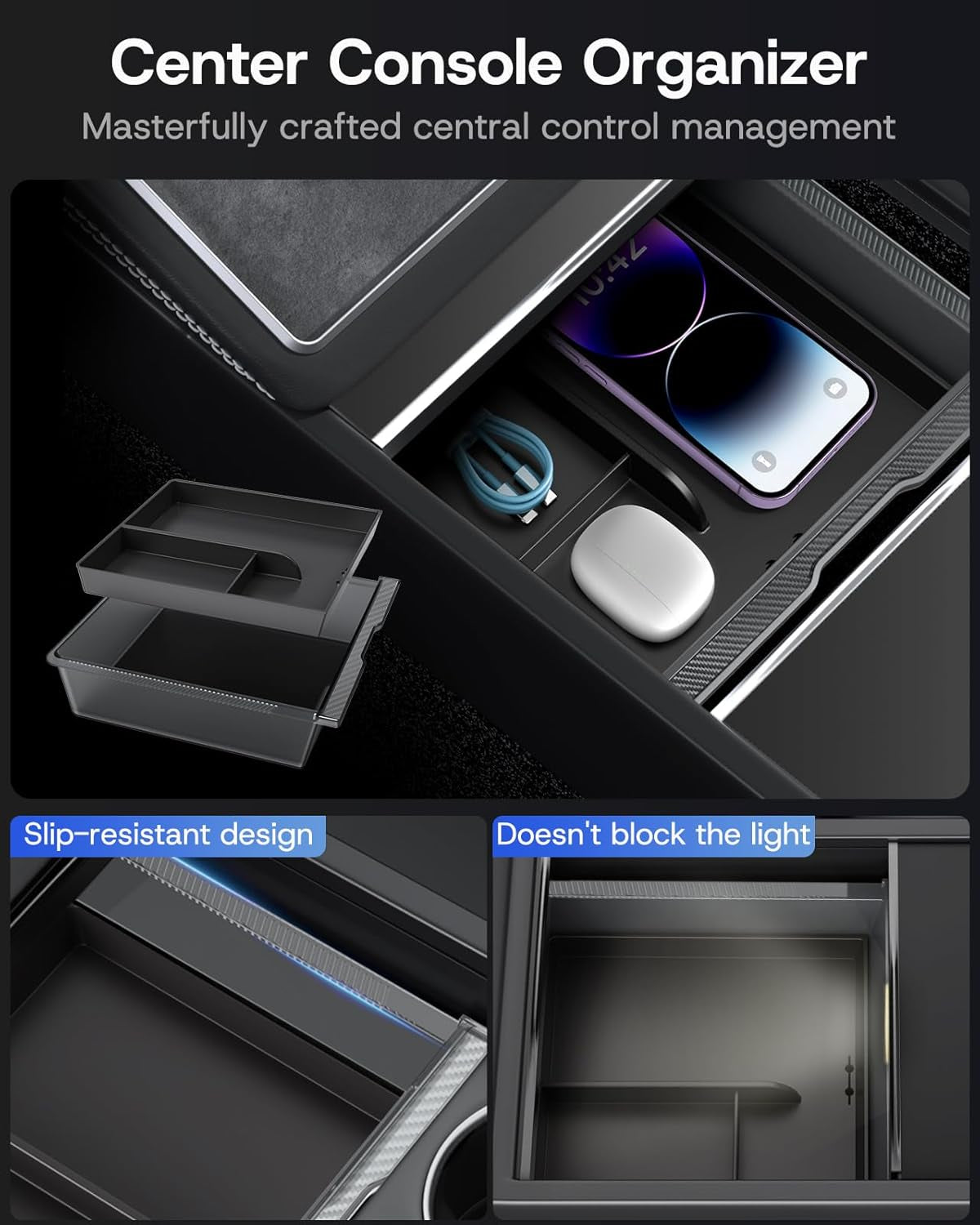 8PCS Center Console Organizer Tray for Tesla Model Y Juniper 2026 2025