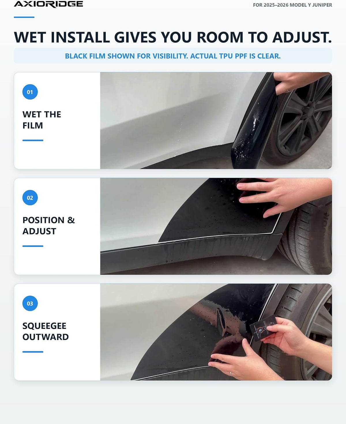 Flexible TPE Mud Flaps and TPU PPF Kit for 2025-2026 Tesla Model Y Juniper