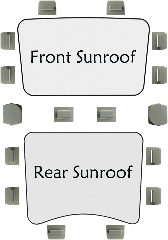 16 PCS Sunshade Clips Roof Shade Clips for Sunroof Compatible with Tesla Model 3 Model Y Roof Sun Shade Heat Shield Installation Accessories(Grey, Model Y)