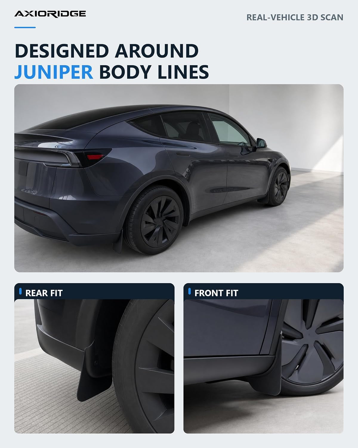 Flexible TPE Mud Flaps and TPU PPF Kit for 2025-2026 Tesla Model Y Juniper