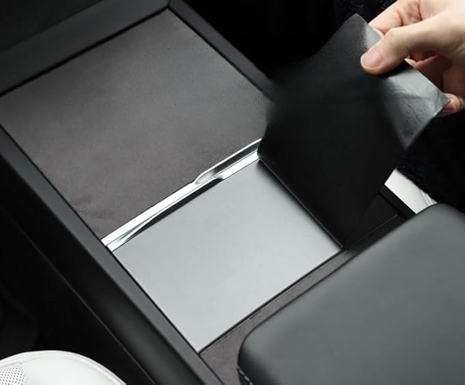 frani Center Console Wrap (Suede Edition) Designed for Tesla Model 3 Highland 2024-2026/Model Y Juniper 2025-2026,Tesla Center Console Cover for Model 3/Y Refresh