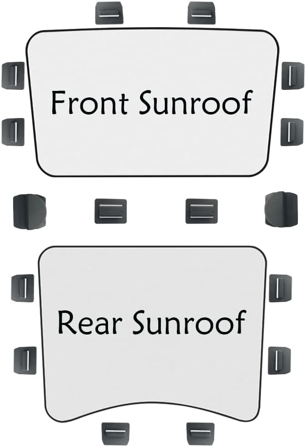 16 PCS Sunshade Clips Roof Shade Clips for Sunroof Compatible with Tesla Model 3 Model Y Roof Sun Shade Heat Shield Installation Accessories(Black, Model Y)