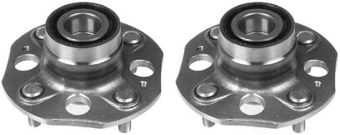 TRQ Rear Wheel Bearing and Hub Assembly Set 2 Piece Compatible with 95-97 Honda Accord L4 2.2L with Rear Drum Brakes 92-93 Accord LX DX 1994 Accord 1991 Accord 1990 Accord