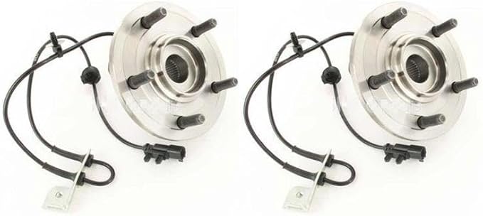TRQ 2 Piece Front Wheel Bearing & Hub Assembly Set Compatible with 2007-2008 Chrysler Pacifica