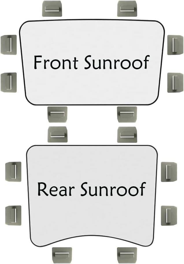 16 PCS Sunshade Clips Roof Shade Clips for Sunroof Compatible with Tesla Model 3 Model Y Roof Sun Shade Heat Shield Installation Accessories(Grey, Model 3)