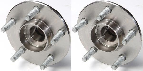 TRQ Rear Wheel Bearing and Hub Assembly Set 2 Piece Compatible with 1990-1991 Ford Taurus Without ABS Brakes 92-97 98-03 Without 2004-2007 Without