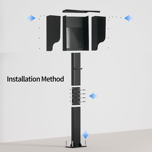 Wall-Mounted 1.2mm Cold Rolled Steel Electric Vehicle Charging Protection Box for Tesla, Waterproof Indoor/Outdoor Enclosure with Lock | Seamless One-Piece Design (Shiny Black)