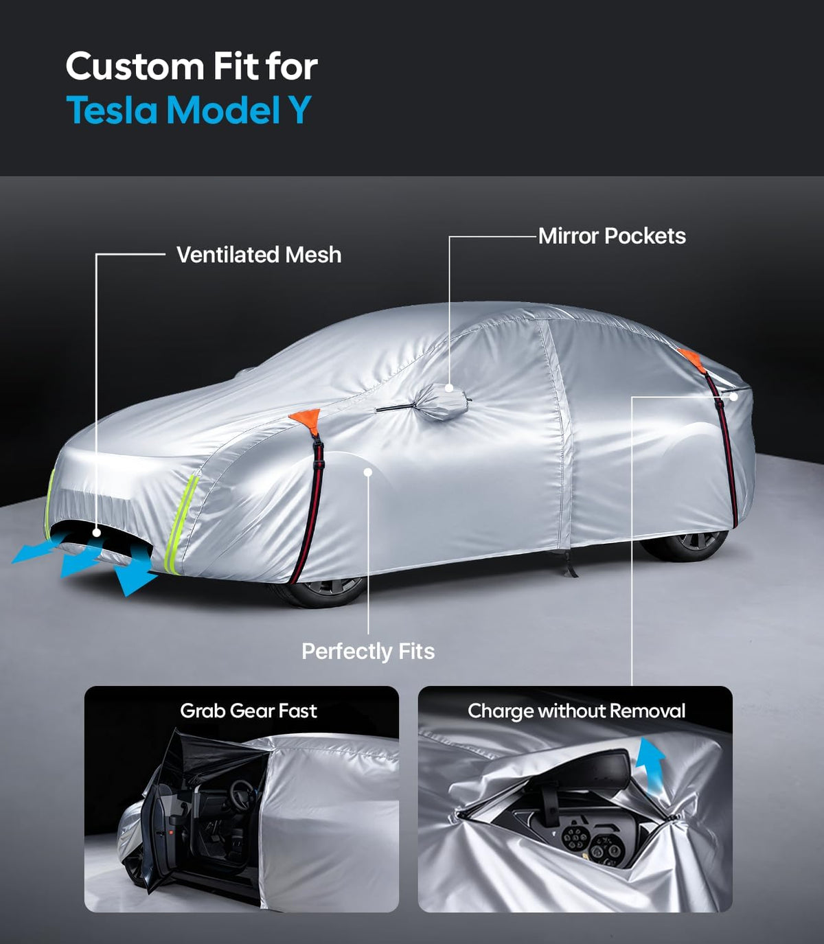 Tesla Model Y Car Cover 2020-2026, Custom Fit UV Protection