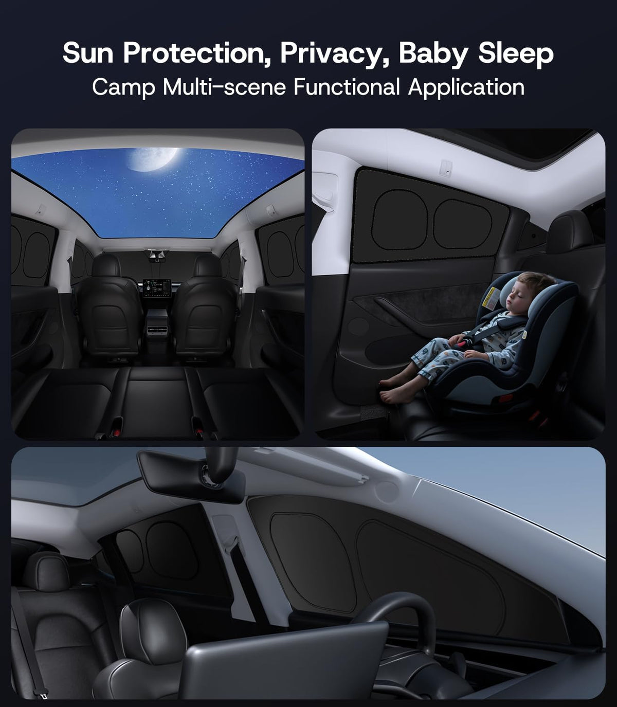 Side Window Sunshades for Tesla Model Y Juniper 2025-2026, 8 PCS
