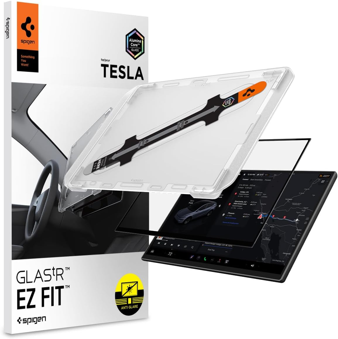 Glastr EZ FIT Screen Protector Matte Finish for Model Y (2026)