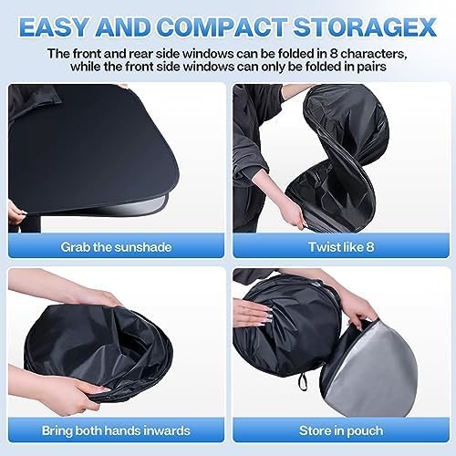 T TGBROS Windshield Sun Shade for Subaru Crosstrek 2024 2025 Car Window Shades Thicken UV Block and Blackout Privacy Foldable Sunshades 8PCS Accessories Keep Cool Sun Visor Covers