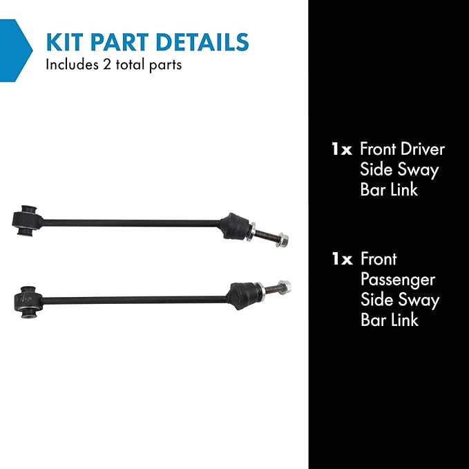 TRQ Front Driver and Passenger Side Sway Bar Link Set 2 Piece Compatible with 12-15 Mercedes-Benz ML350 12-14 ML550 12-15 ML63 AMG 13-16 GL350 13-16 GL450 13-16 GL550 13-16 GL63 AMG 15 ML250 15 ML400