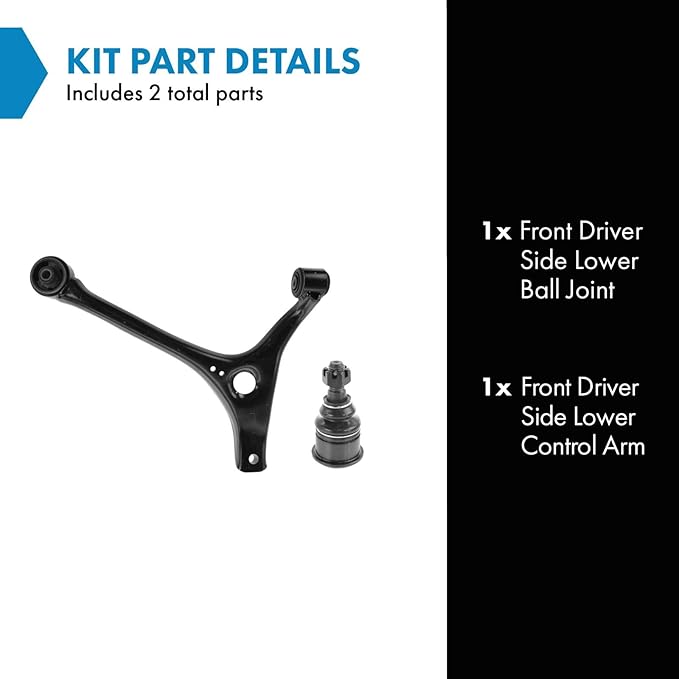TRQ Front Left Lower Control Arm with Ball Joint Compatible with 1998-2007 Ford Taurus 1998-2005 Mercury Sable