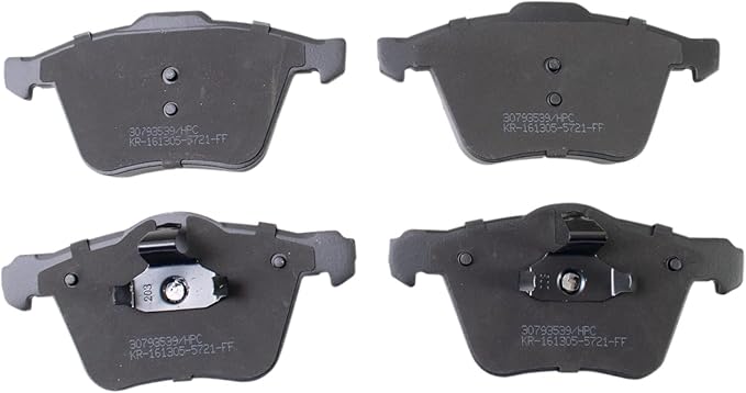 TRQ Front Brake Pads Ceramic Hardware Compatible with 2011-2018 Volvo S60 2016-2018 S60 Cross Country 2007-2016 S80 2015-2018 V60 2015-2018 V60 Cross Country 2008-2010 V70 2008-2016 XC70