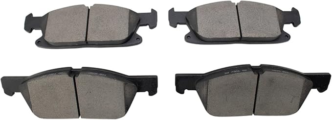 TRQ Front Ceramic Brake Pad Set Includes Contact Point Grease Compatible with 2024 Ford Edge with Red Painted Calipers 22-23 Edge ST with Red Painted Calipers 19-20 Edge ST