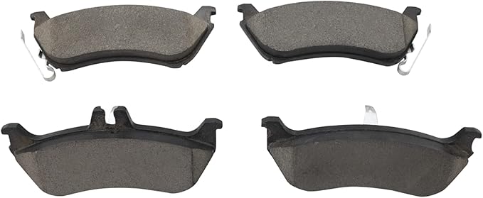TRQ Rear Ceramic Brake Pad Set Includes Contact Point Grease and Hardware Compatible with 1998-2003 Mercedes-Benz ML320 1999 ML430 From 12-01-98 Production Date 2003-2005 ML350