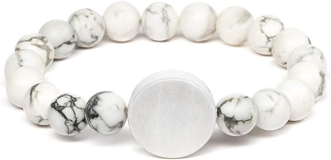 CNICK Tesla Key Bracelet Accessories: Effortlessly Lock, Unlock, and Start Your Tesla Model 3/Y/X/S with Style, The First Tesla Bracelet Accessory for Men and Women. (20cm/7.9", Howlite)