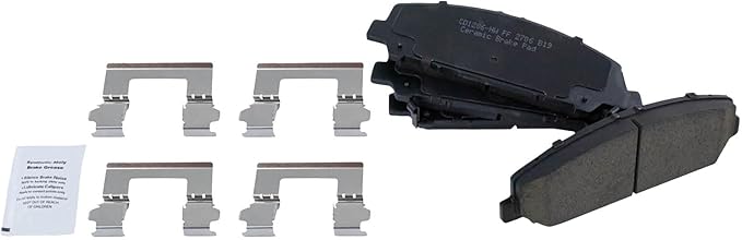 TRQ Front Brake Pads Ceramic Hardware Compatible with 2006-2010 Infiniti QX56 2006-2011 Nissan Armada 2007-2010 Titan