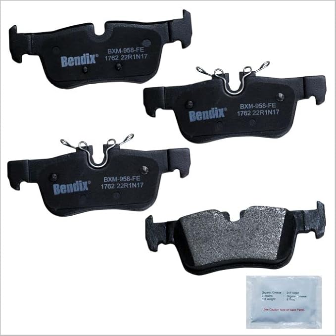 Bendix Priority1 CFM1762 Semi-Metallic Rear Brake Pads for Select Models BMW 118i, 228i Gran Coupe, xDrive i3, i3s, X1, X2, Mini Cooper, Cooper Clubman, Countryman
