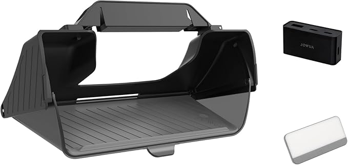 JOWUA Under Screen Invisible Station for Tesla New Model Y 2025 Model 3 Highland (2024+), Include 3 Ports Power HUB, Portable LED Light,