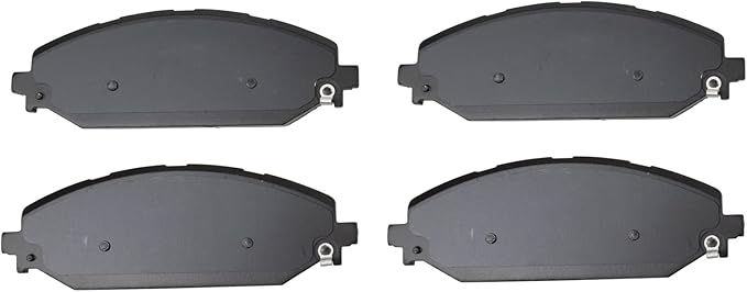 TRQ Front Ceramic Brake Pad Set Includes Contact Point Grease and Hardware Compatible with 2019-2023 Ram 1500 2022 Jeep Wagoneer 2022 Grand Wagoneer