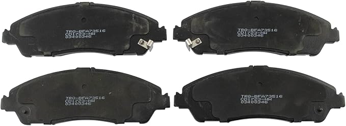 TRQ Front Brake Pads Ceramic Hardware Wear Sensor Compatible with 2014-2020 Acura MDX 2016-2022 Honda Pilot 2017-2021 Ridgeline