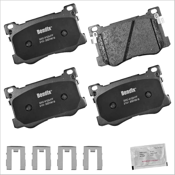 Bendix Priority1 CFC2101 Ceramic Front Brake Pads for Genesis G80 2020-2018, Kia K900 2017