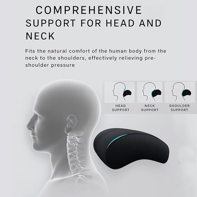 Car Headrest Neck Pillow Support Memory Foam Ergonomic Design Accessory for Driving Seat Fatigue Relief Compatible with Model S X 3 Y & Cybertruck - 1 Piece