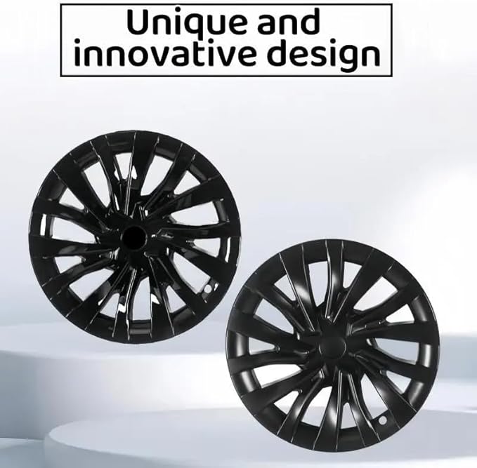 （4PCS） 18 Inch Hub Caps for Tesla Model 3 Highland Version 2024 Performance Replacement Wheel HubCap Full Rim Cover Accessories (Matte Black)