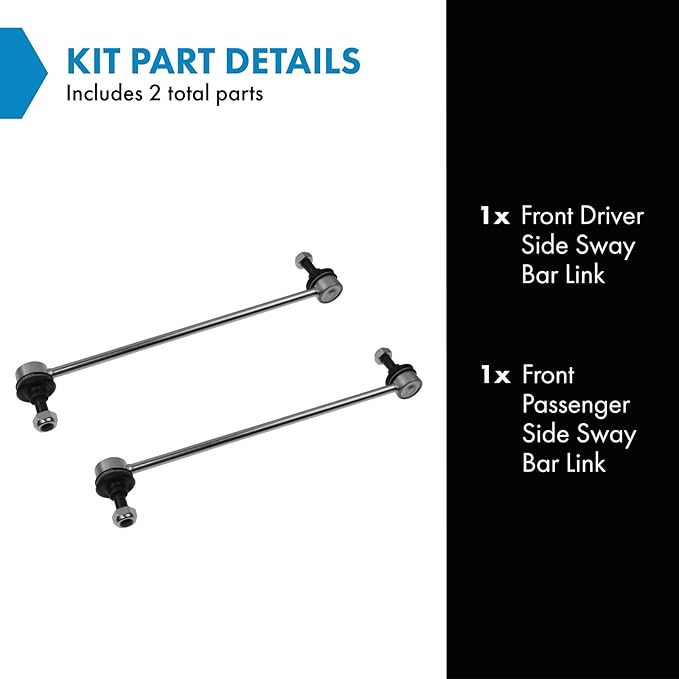 TRQ Front Driver and Passenger Side Sway Bar Link Set 2 Piece Compatible with 01-05 Toyota RAV4; 05-12 Ford Escape; 05-11 Mazda Tribute; 13-22 Mazda CX-5; 14-21 6; 16-23 CX-9; 05-11 Mercury Mariner