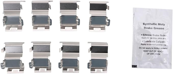TRQ Front Brake Pads Ceramic Hardware Compatible with 2013-2021 Ford F-250 Super Duty 2013-2021 F-350 Super Duty 2013-2016 F-450 Super Duty