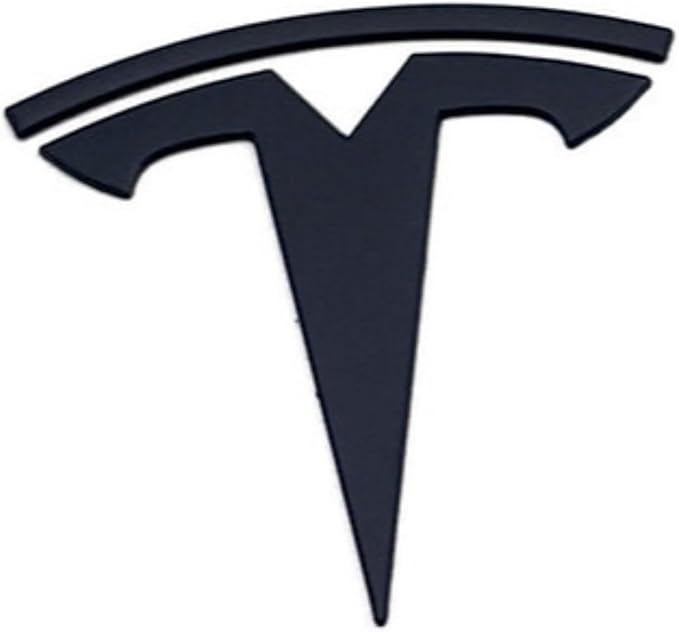 Metal Raised T Logo Frunk Front Emblem Decal Matte Black with 3M Adhesive for Tesla Model 3 Model Y Highland Juniper (T Logo - Front)