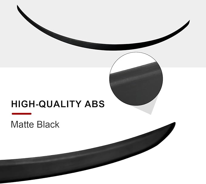 Spoiler Fit for Tesla Model 3 2017-2023, ABS Material OEM Original Rear Spoiler Wing Rear Trunk Lip, Matte Black Sporty Appearance Tesla Model 3 Accessories