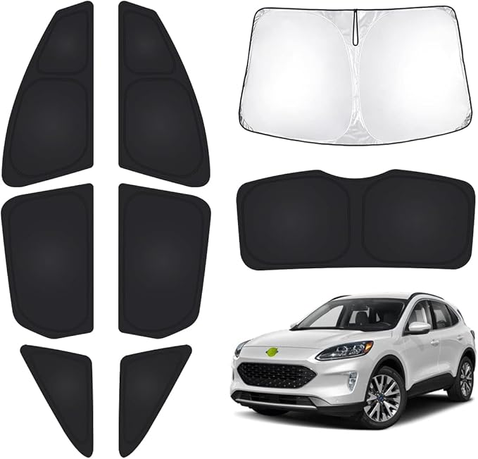 T TGBROS Windshield Sun Shade for Ford Escape 2020-2025 Car Window Shades Thicken UV Block and Blackout Privacy Foldable Sunshades 8PCS Accessories Keep Cool Sun Visor Covers