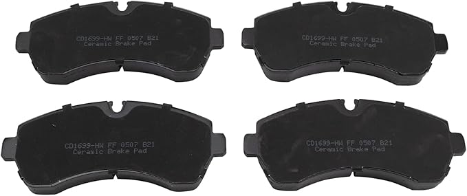 TRQ Front Ceramic Brake Pad Set Includes Contact Point Grease and Hardware Compatible with 07-09 Dodge Sprinter 3500 07-20 Freightliner Sprinter 3500 10-21 Mercedes-Benz Sprinter 3500