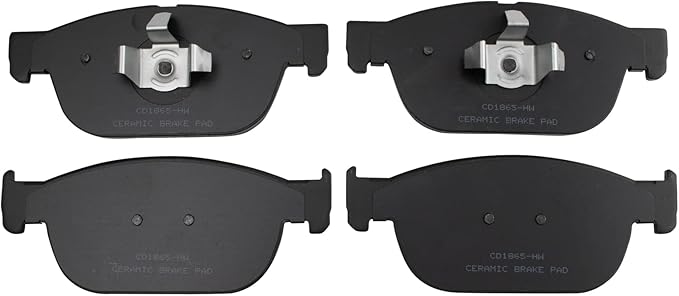TRQ Front Ceramic Brake Pad Set Includes Contact Point Grease Compatible with 19-21 Volvo S60 345mm Rotors 17-21 S90 345mm Rotors 19-20 V60 345mm Rotors 20-21 V60 Cross Country 345mm Rotors