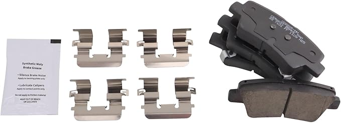 TRQ Rear Brake Pads Ceramic Compatible with 2019-2021 Hyundai Veloster 2019-2022 Kia Forte 2019-2021 Niro EV