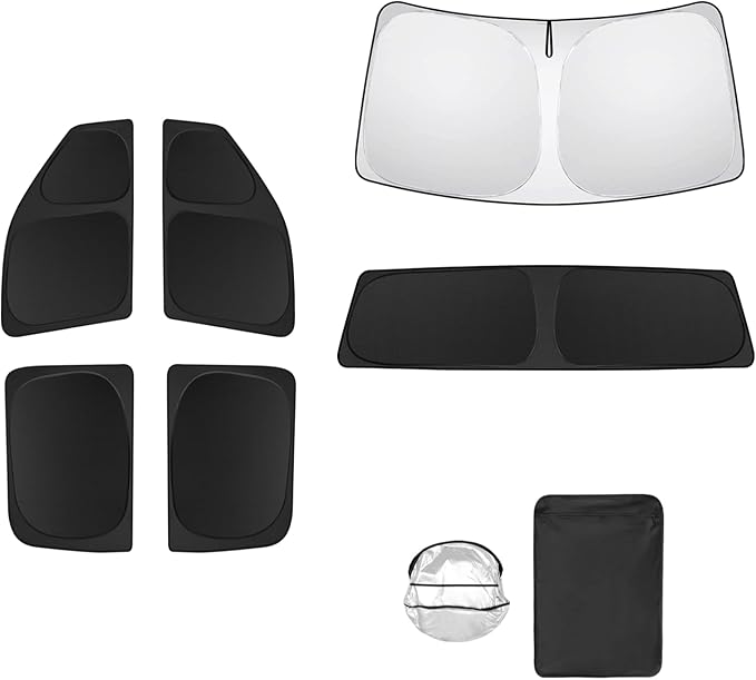 6pcs Car Window Shades for Dodge RAM 2500 3500 2010-2025 Accessories,Windshield Side Rear Full Sunshade,Sun Visor UV Blocking, Privacy Protection and Blackout for Camping Outdoor
