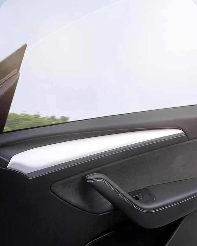 Matte White Dashboard Cover and Front Door Cover Compatible with Tesla Model 3（2021-2023） and Model y（2019-2024 (Matte White)