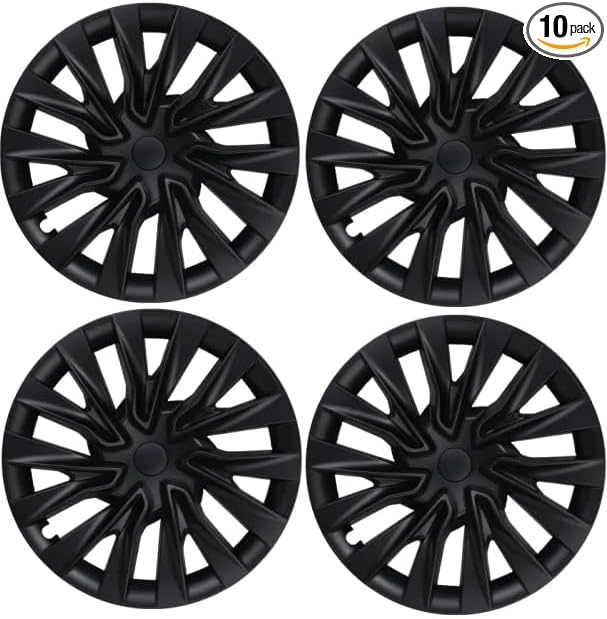 （4PCS） 18 Inch Hub Caps for Tesla Model 3 Highland Version 2024 Performance Replacement Wheel HubCap Full Rim Cover Accessories (Matte Black)