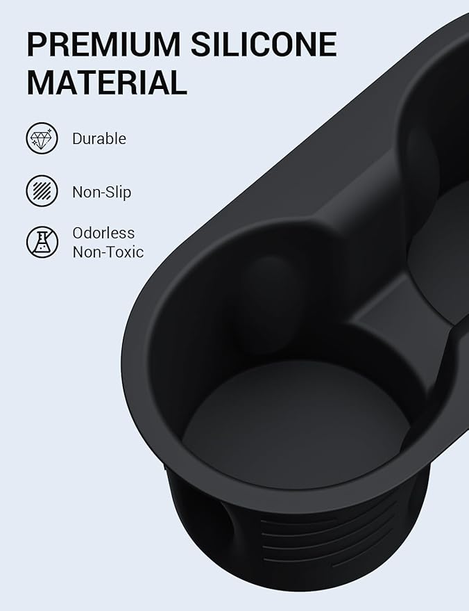 Motrobe 2025 2026 Tesla Model Y Juniper Cup Holder Insert 2024 2025 2026 Model 3 Highland Center Console Cupholder Silicone Model 3 Highland Model Y Juniper Accessory (Standard/Premium/Performance)