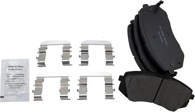 TRQ Front Brake Pads Ceramic Hardware Wear Sensor Compatible with 2015-2016 Hyundai Sonata 2011-2017 Tucson 2007-2010 Kia Rondo 2014-2016 Cadenza 2011-2016 Sportage 2015-2016 Soul EV