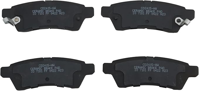 TRQ Rear Ceramic Brake Pad Set Compatible with 2022 Nissan Pathfinder
