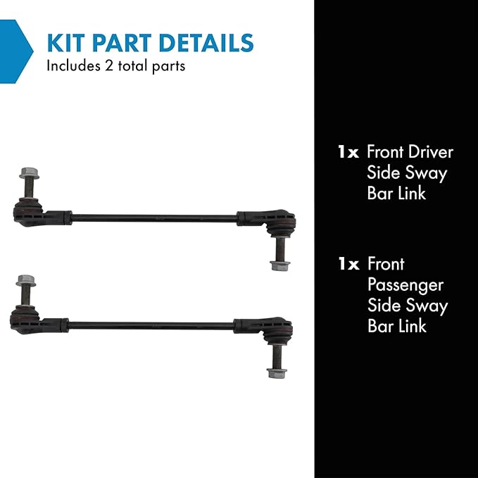TRQ Front Driver and Passenger Side Sway Bar Link Set 2 Piece Compatible with 2020-24 Ford Escape 2021-24 Bronco Sport 2022-24 Maverick 2021-24 Mustang Mach-E 2020-24 Lincoln Corsair
